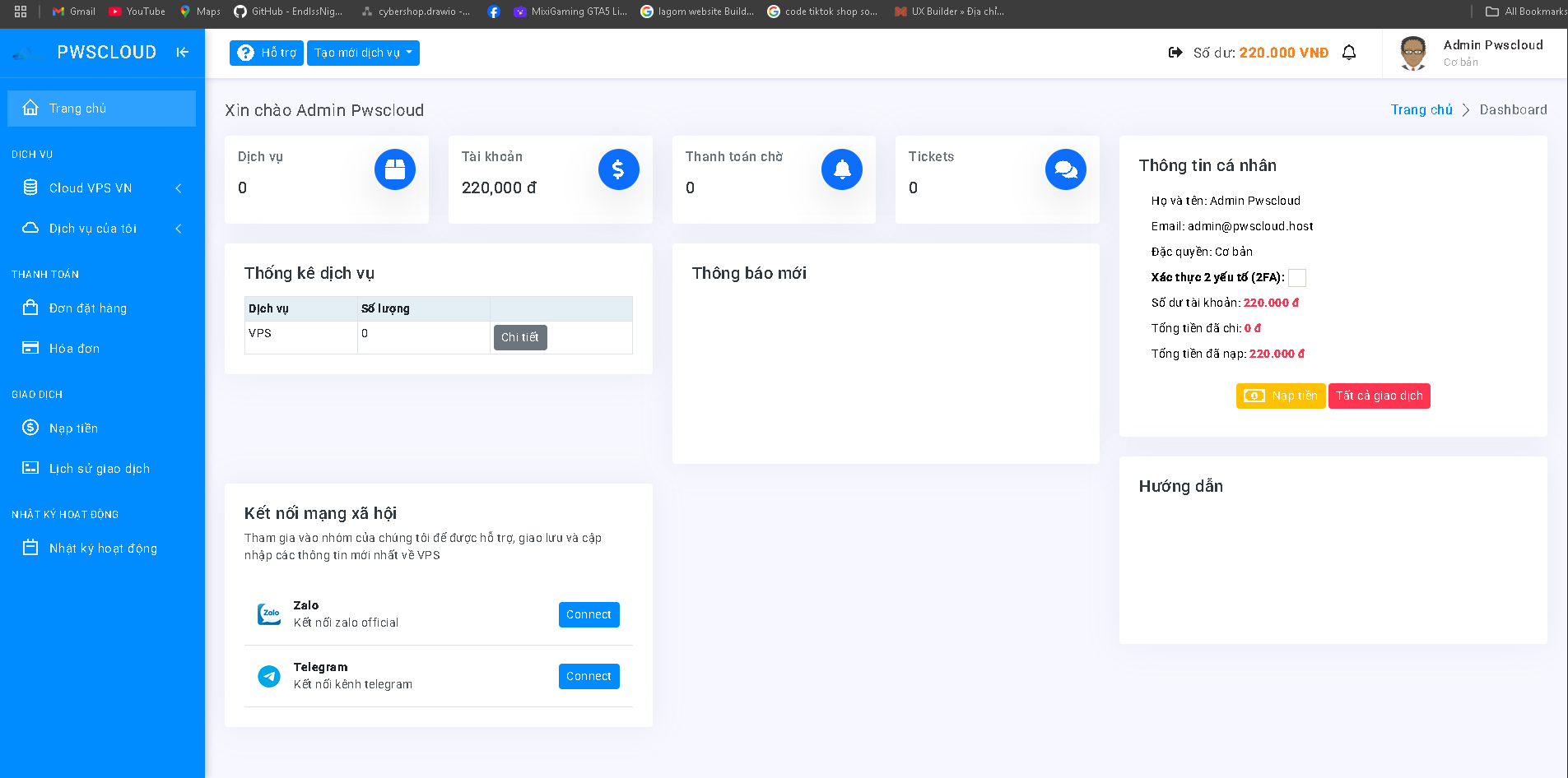 Đại lí VPS của PWSCloud 1 năm